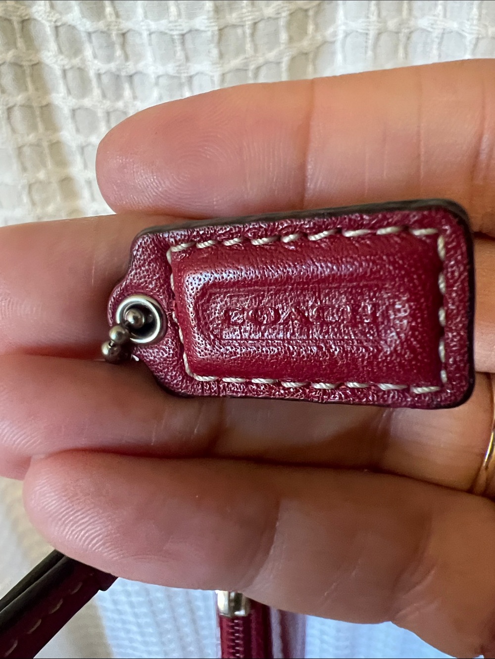 Coach Red Leather Wristlet Clutch with Silver Hardware - Picture 3 of 10